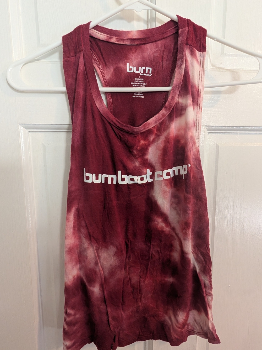 Burn Boot Camp Tie-Dye Tank Top - Burgundy White